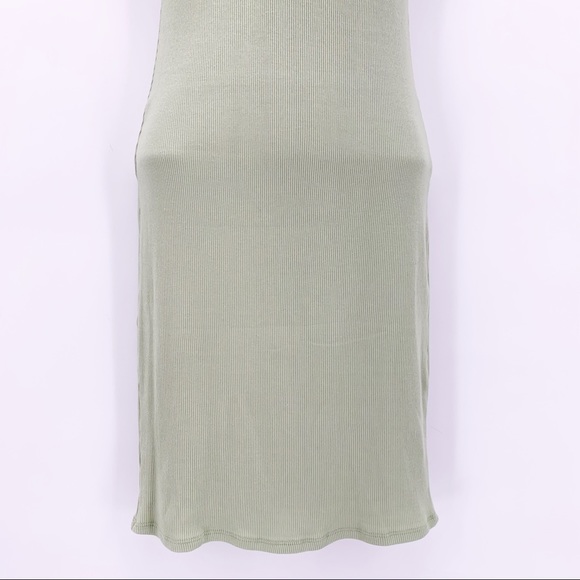 NEW Fashion Nova Lynda Ribbed Mini Dress - Sage Green Size Medium - Picture 4 of 9